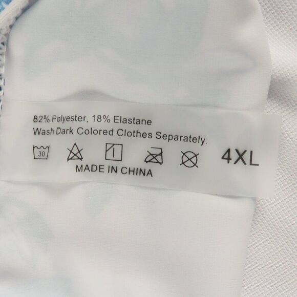 SHEIN BLUE & WHITE CHERUB & FLORAL DESIGN CHEEKY SWIM BOTTOMS SIZE 4XL NWOT - Picture 3 of 4